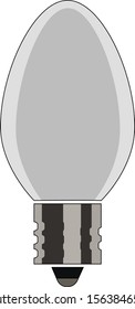 Christmas Light Bulb White Vector Graphic