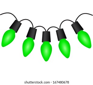 Christmas light bulbs on white. Vector