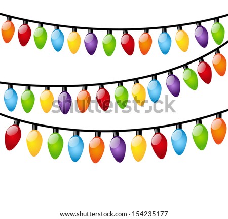 Christmas light bulbs on white