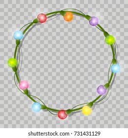 Christmas light bulbs round frame for Your design
