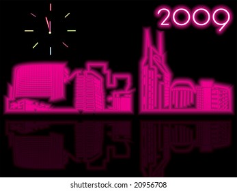 christmas light in cityscape design, vector illustration
