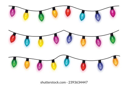 Christmas light collection. Vector illustration