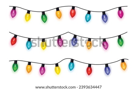 Christmas light collection. Vector illustration