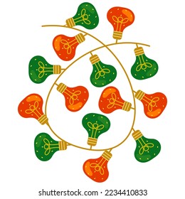 christmas light decorations vector illustration