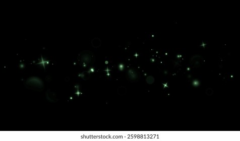 Christmas light effect with dust, fantasy sparkles, and festive flares. Features glistering, glittering, glowing gold highlights, perfect for holiday illustrations and magical designs.	

