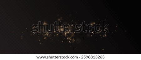 Christmas light effect with dust, fantasy sparkles, and festive flares. Features glistering, glittering, glowing gold highlights, perfect for holiday illustrations and magical designs.	
