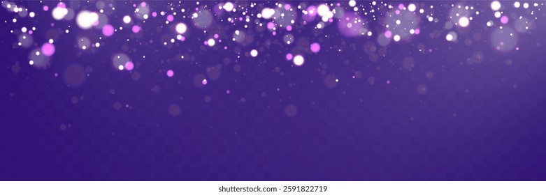 Christmas light effect with glowing bokeh and sparkling particles on a transparent background. Perfect for overlays, festive designs, and magical backgrounds.