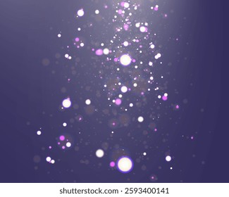 Christmas light effect with glowing bokeh and sparkling particles on a transparent background. Perfect for overlays, festive designs, and magical backgrounds.	