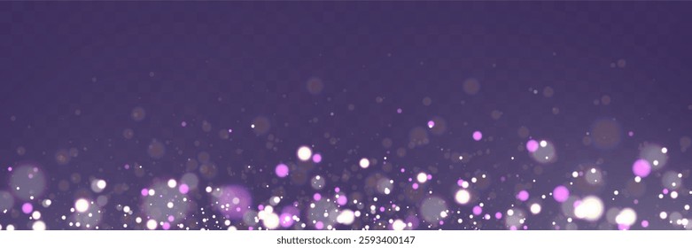 Christmas light effect with glowing bokeh and sparkling particles on a transparent background. Perfect for overlays, festive designs, and magical backgrounds.	