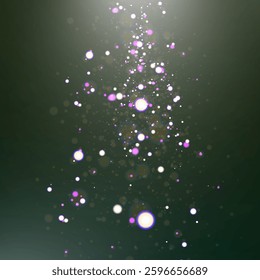 Christmas light effect with glowing bokeh and sparkling particles on a transparent background. Perfect for overlays, festive designs, and magical backgrounds.