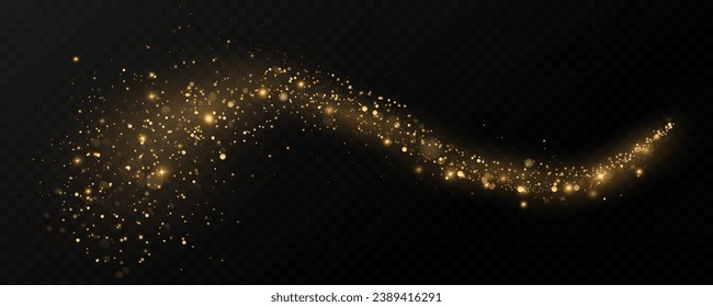 	
christmas light effect, sparkling magic dust particles.a trail of golden particles. A trail of stardust. Space sparkling.