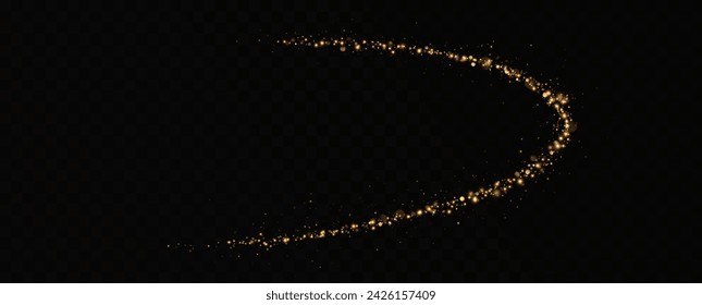  christmas light effect, sparkling magic dust particles.a trail of golden particles. A trail of stardust. Space sparkling.