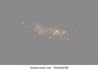 Christmas light effect. Sparkling magical dust particles.The dust sparks and golden stars shine with special light