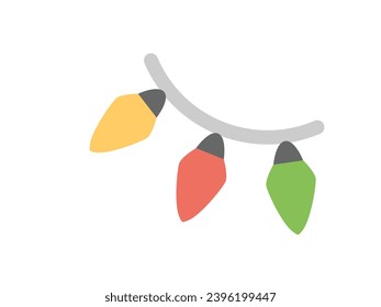 Christmas Light elements Icon. Colourful flat vector illustration .