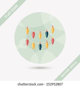 Christmas light flat icon with long shadow,eps10