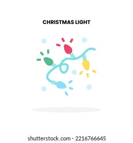 Christmas Light flat icon. Vector illustration on white background. Can used for digital product, presentation, UI and many more.