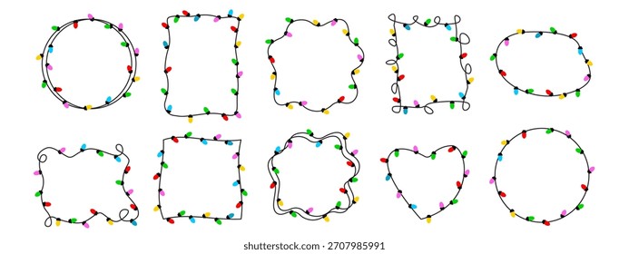Christmas Light Frames Set Holiday Decorative Borders