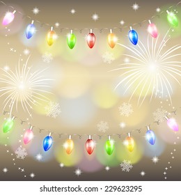 Christmas light garland. Vector illustration.