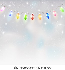 Christmas light garland. Vector illustration.