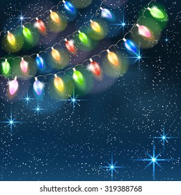 Christmas light garland. Vector illustration.