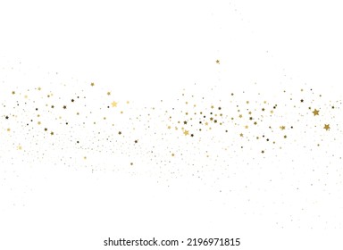 Christmas light gold and light silver glitter confetti background. White festive texture. Vector digital paper