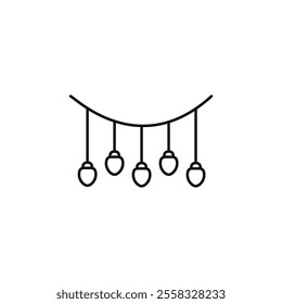 Christmas light icon Symbol mark in Outline style