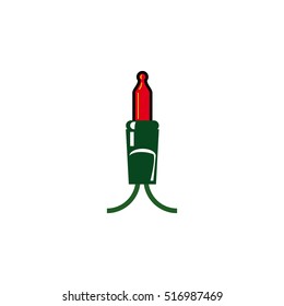 Christmas light icon - vector illustration.