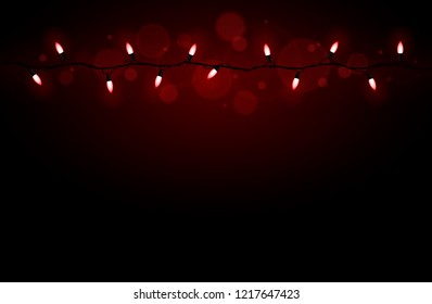 christmas light on red background