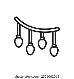 Navidades Icono de contorno de luz Ilustración vectorial