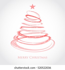 Christmas light pink tree from  spiral with star on top. 