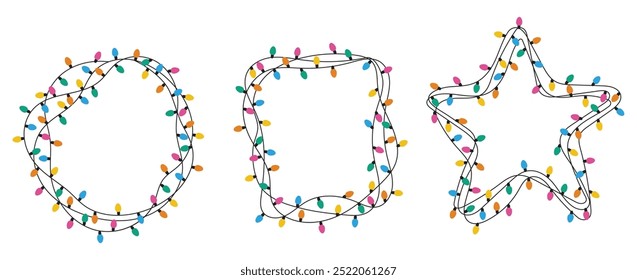 Forma de luz de Natal, decoração de Natal vetor colorido
