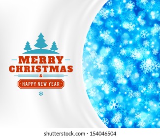 Christmas light and snowflakes vector background. Card or invitation. Eps 10.