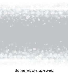 Christmas light and snowflakes vector background. Greeting card or invitation decoration. 