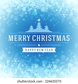 Christmas light and snowflakes vector background. Greeting card design or invitation and holidays wishes. 