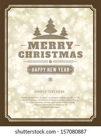 Christmas light vector background. Card or invitation decoration. 