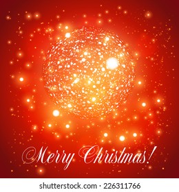 Christmas light vector background. Card or invitation.