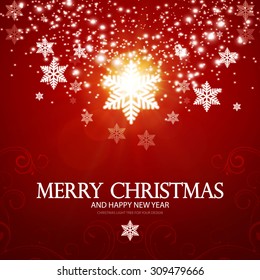 Christmas light vector background. Card for invitation.  Vector illustration