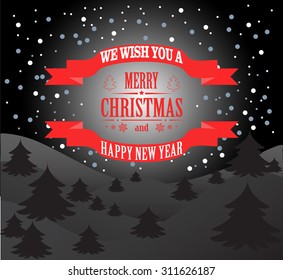 Christmas light vector background. Card or invitation.