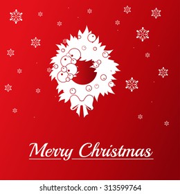 Christmas light vector background. Card or invitation. Christmas Greeting Card. Merry Christmas lettering, vector illustration