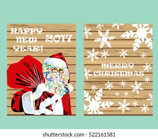 Christmas light vector background. Card or invitation. happy new year