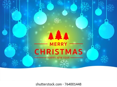 Christmas light vector background. Card or invitation