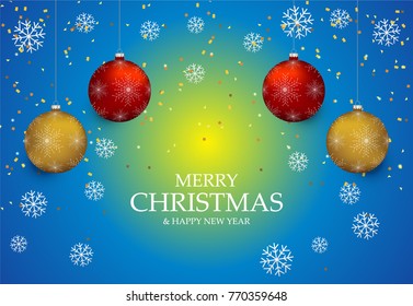 Christmas light vector background. Card or invitation.