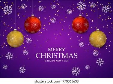 Christmas light vector background. Card or invitation.
