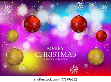 Christmas light vector background. Card or invitation