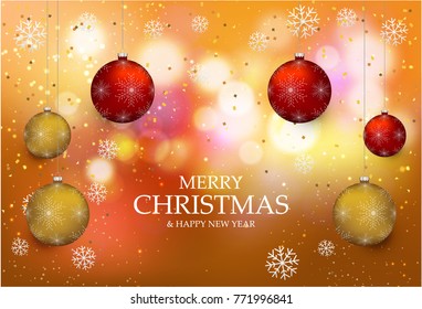 Christmas light vector background. Card or invitation