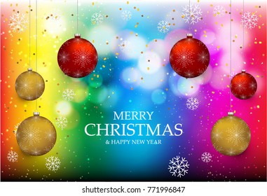 Christmas light vector background. Card or invitation