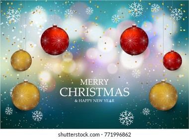 Christmas light vector background. Card or invitation