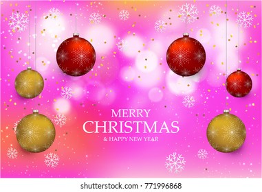 Christmas light vector background. Card or invitation