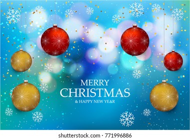 Christmas light vector background. Card or invitation