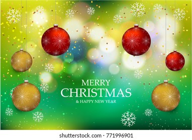 Christmas light vector background. Card or invitation